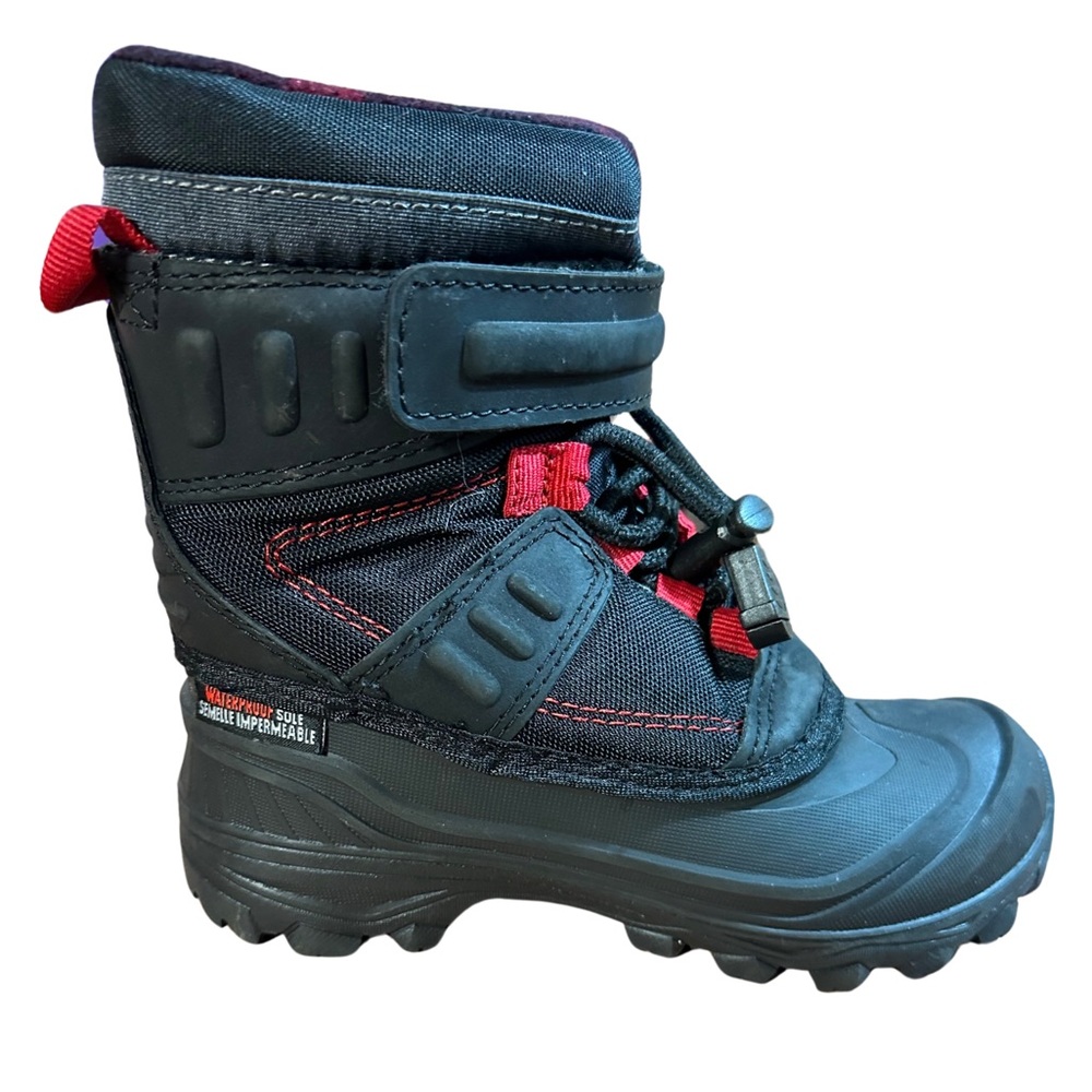Ice Fields boys red/black winter snow boots size 3